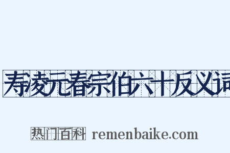 寿凌元春宗伯六十反义词是什么意思的图片